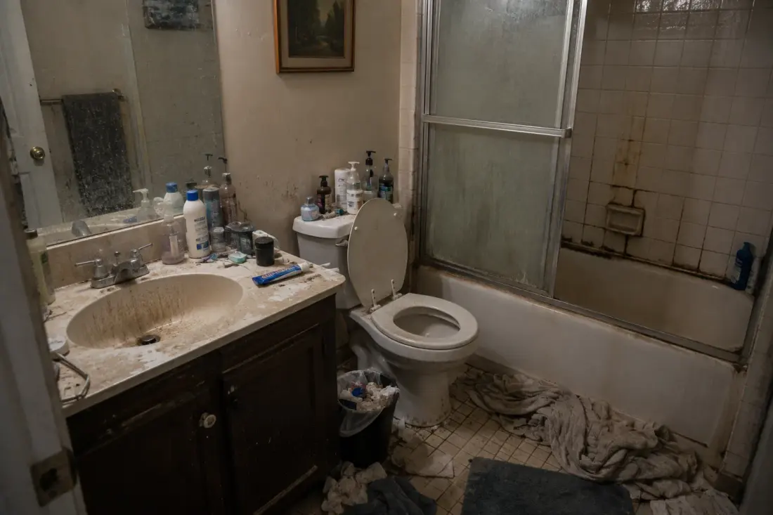 Bathroom before cleaning