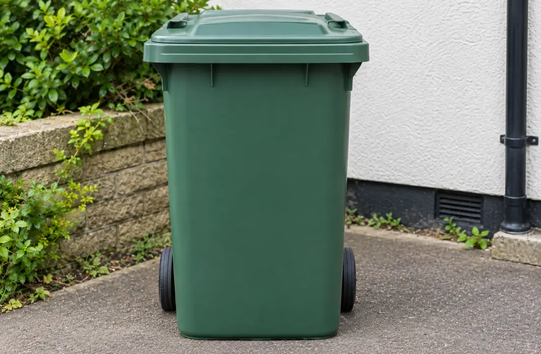 Wheelie bin after cleaning and sanitising